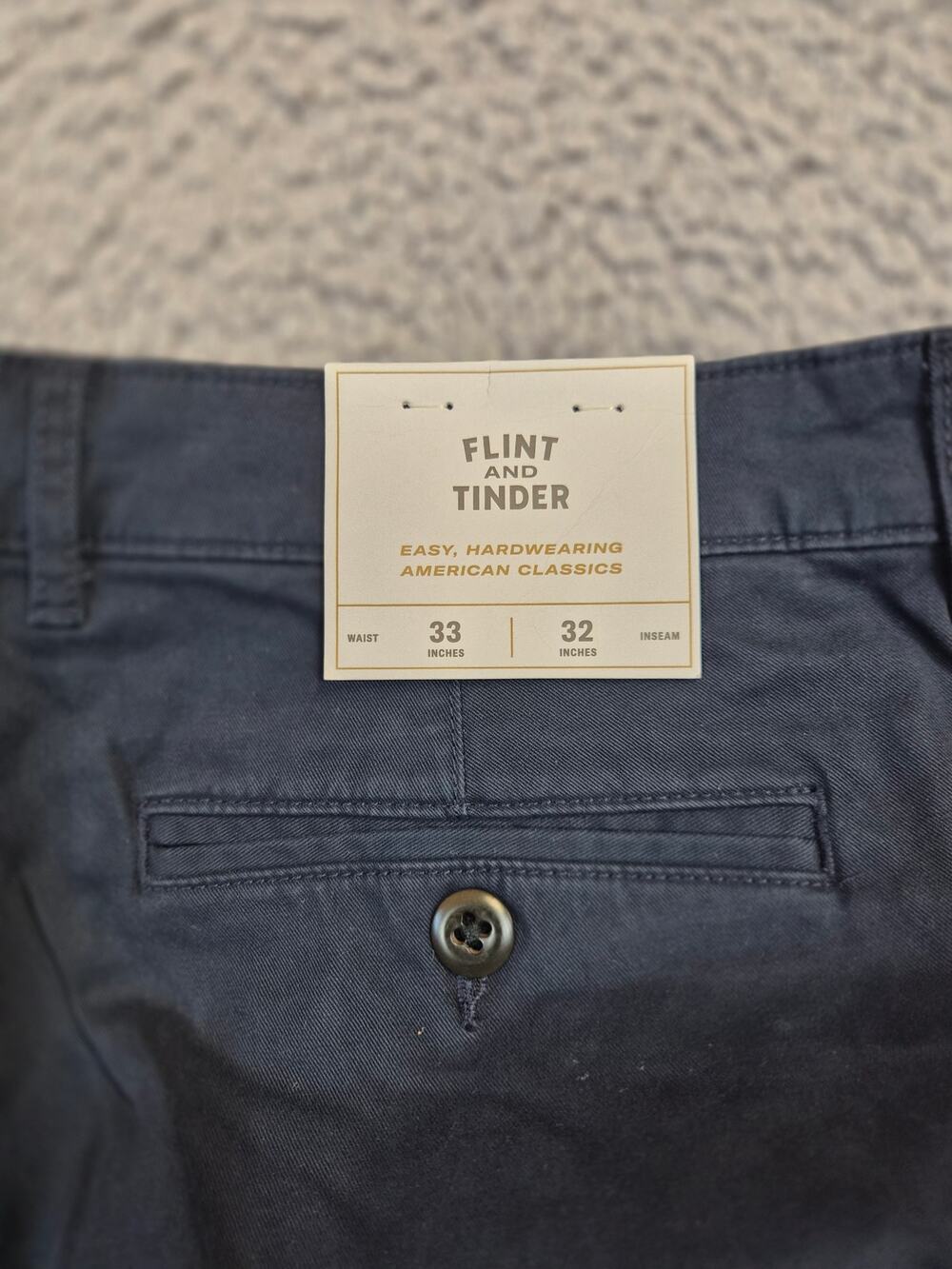 Flint and Tinder Chinos Men's Size 33x32 Blue Athletic Tapered Fit (1223)